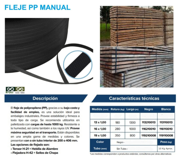 Fleje Negro Polipropileno x10Kg Aprox.